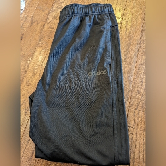 Adidas 3 stripe black Tricot track pants, mens Size Large - Picture 4 of 14